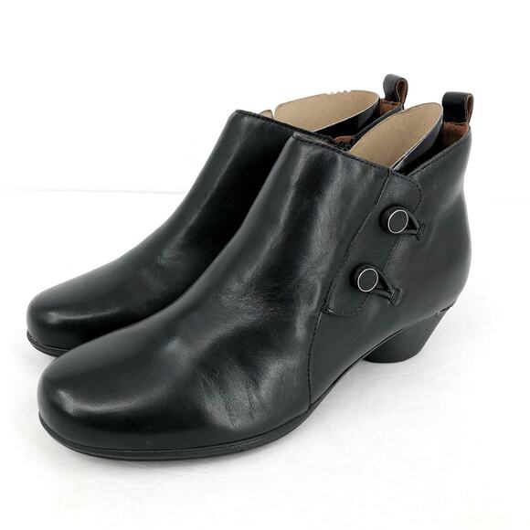 Cobb Hill Womens Larsa Ankle Bootie US 8 Wide EU 38.5 Black Leather NIB - Picture 5 of 12